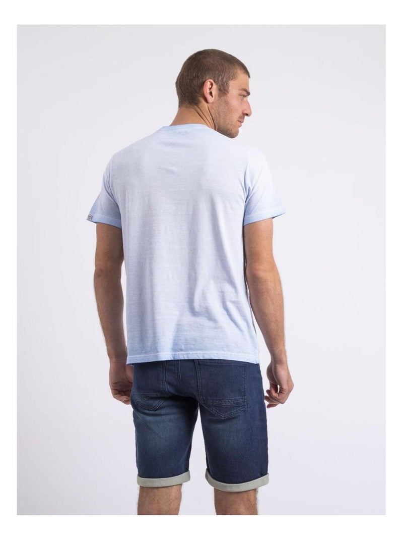 T-shirt col rond NIRAVELO Bleu ciel - Kiabi