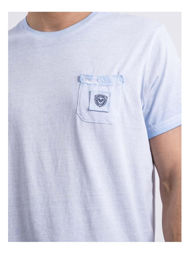 T-shirt col rond NIRAVELO Bleu ciel - Kiabi