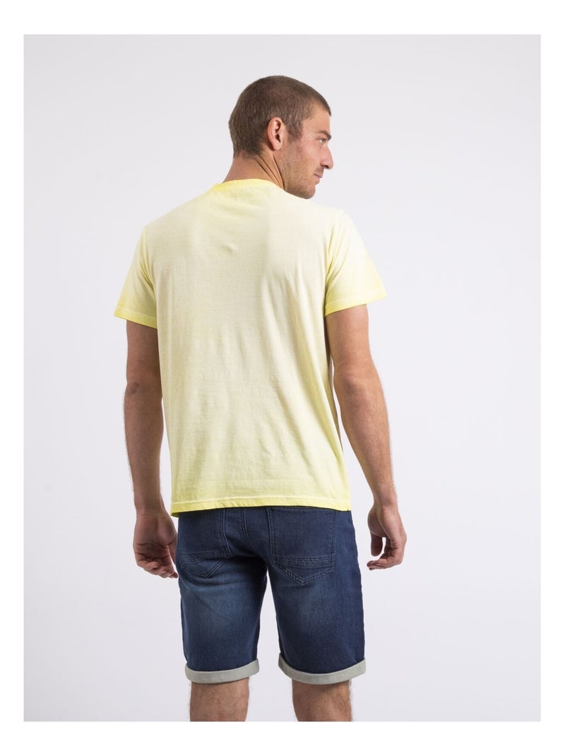 T-shirt col rond NIRAVELO Jaune - Kiabi