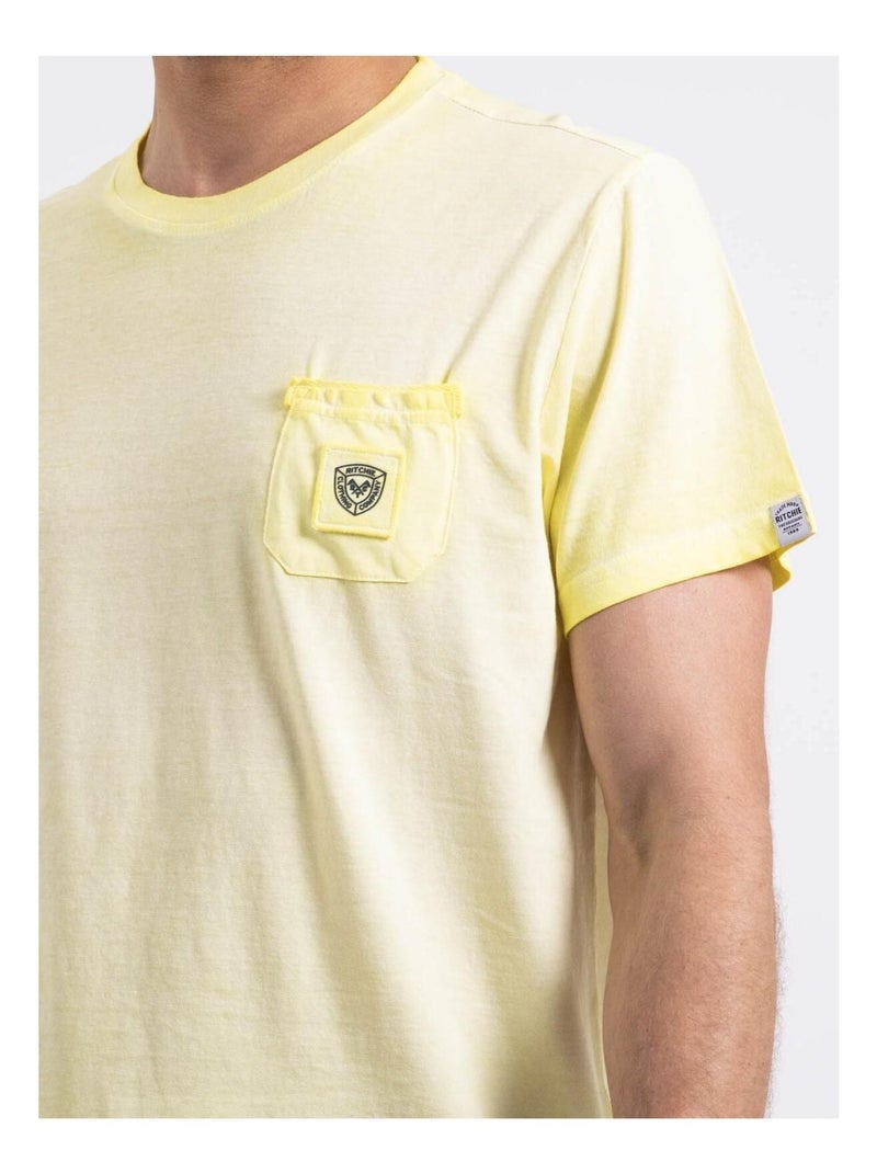 T-shirt col rond NIRAVELO Jaune - Kiabi