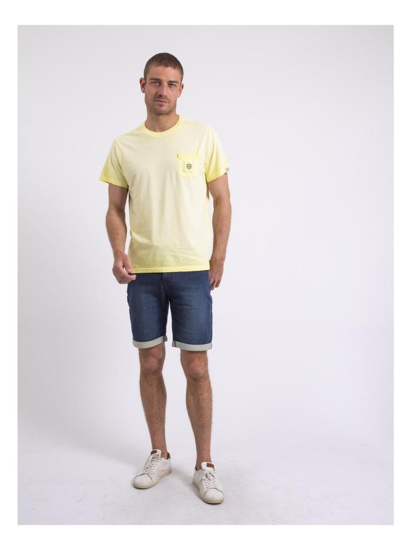 T-shirt col rond NIRAVELO Jaune - Kiabi