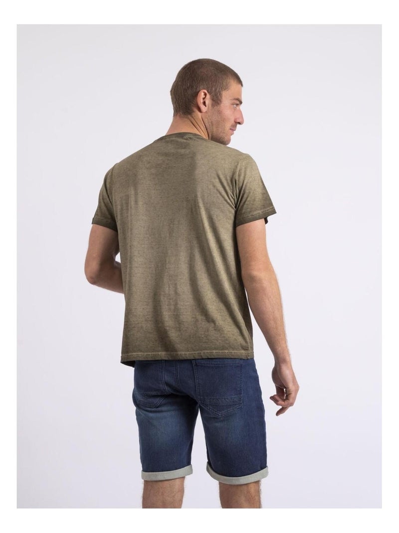 T-shirt col rond NIRAVELO Kaki - Kiabi
