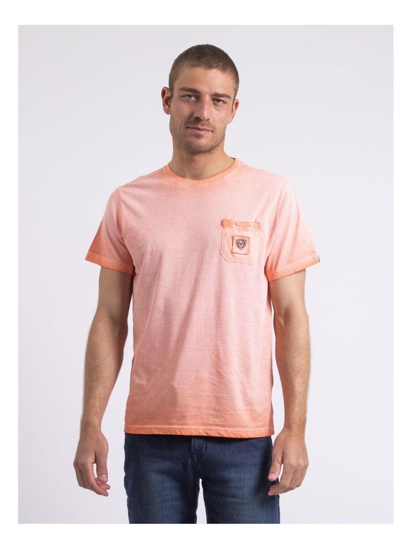 T-shirt col rond NIRAVELO Orange corail - Kiabi
