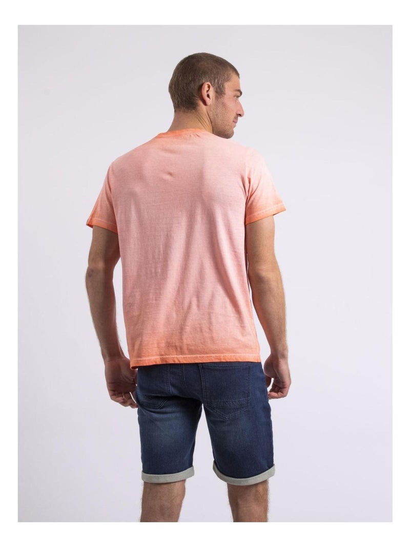T-shirt col rond NIRAVELO Orange corail - Kiabi