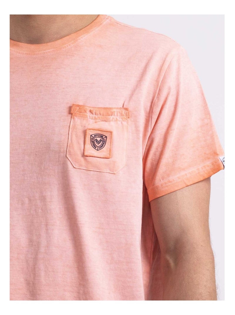 T-shirt col rond NIRAVELO Orange corail - Kiabi