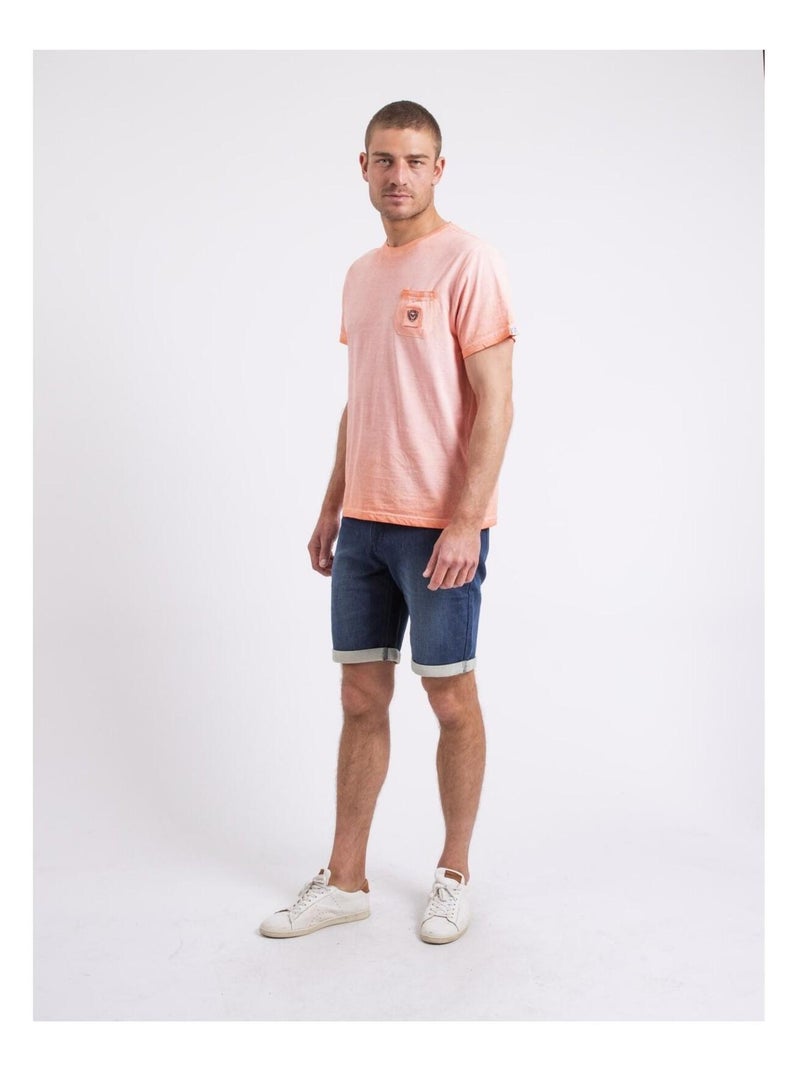 T-shirt col rond NIRAVELO Orange corail - Kiabi