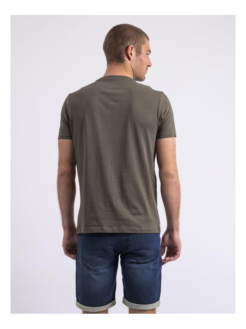 T-shirt col rond NIRAYMAN Kaki - Kiabi