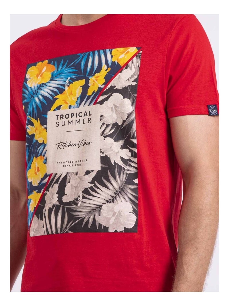 T-shirt col rond NIRAYMAN Rouge - Kiabi