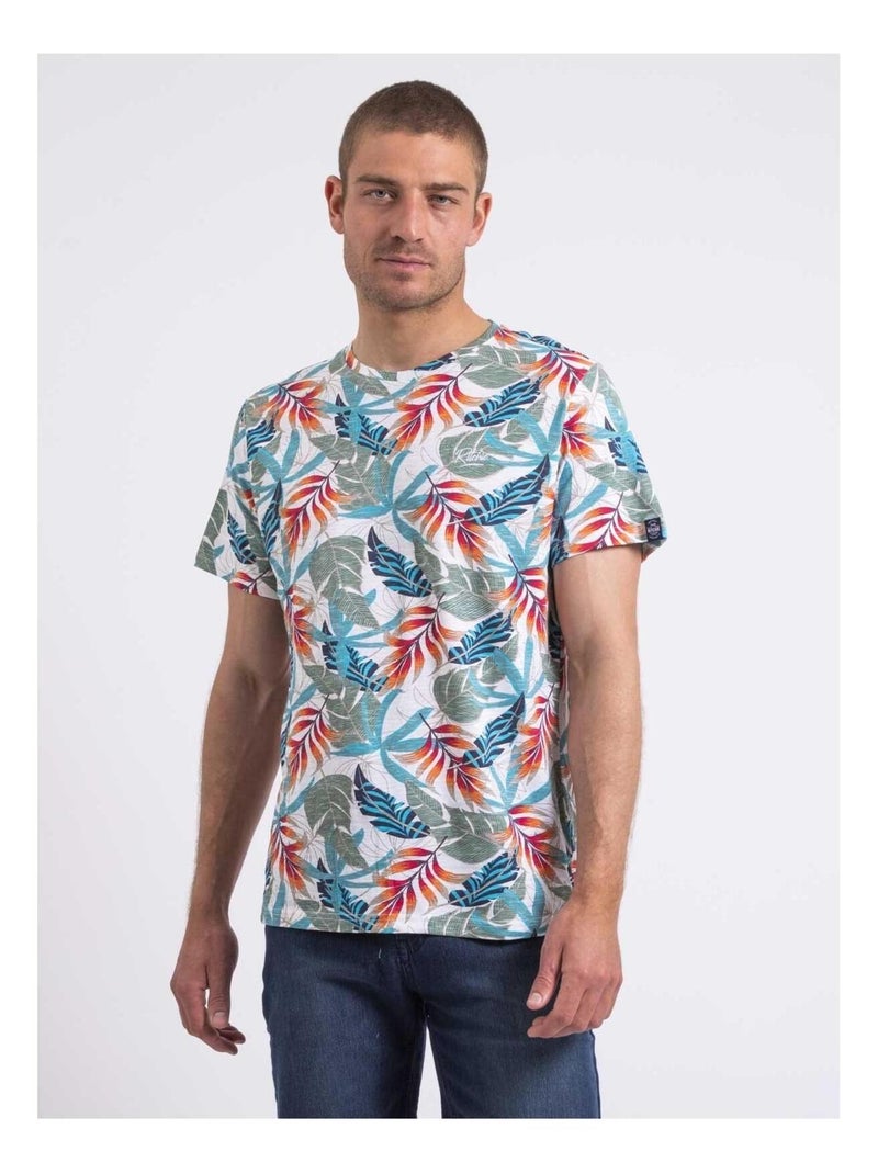 T-shirt col rond NIRINDO Bleu - Kiabi