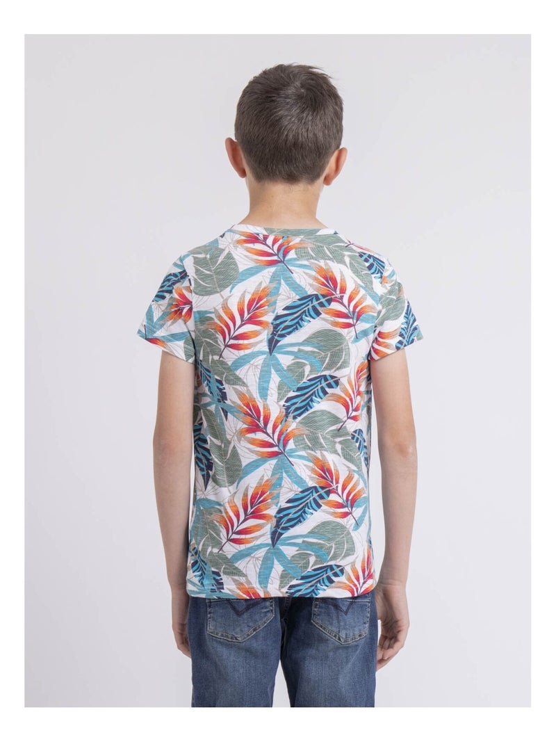 T-shirt col rond NIRINDO garçon Bleu - Kiabi
