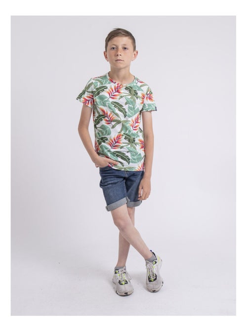T-shirt col rond NIRINDO garçon - Kiabi