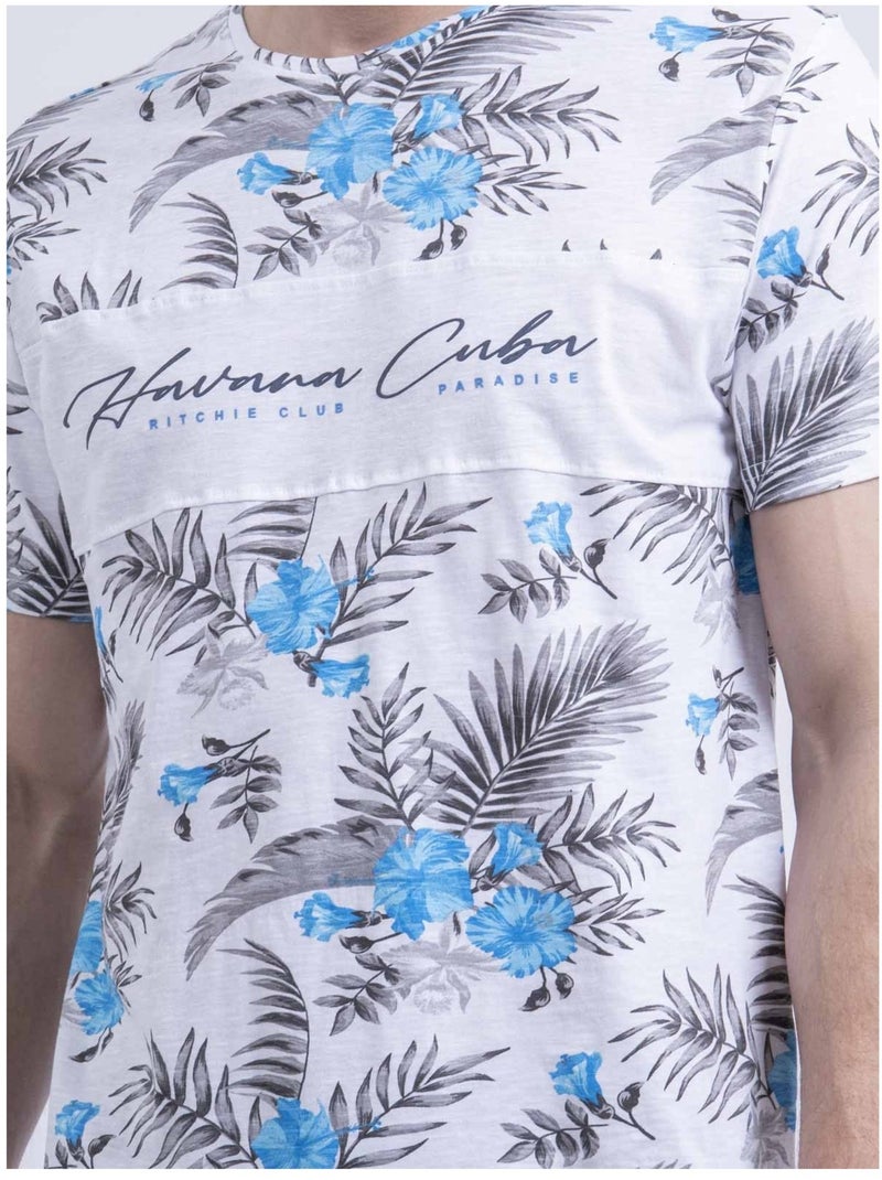 T-shirt col rond NIRITIX Bleu - Kiabi