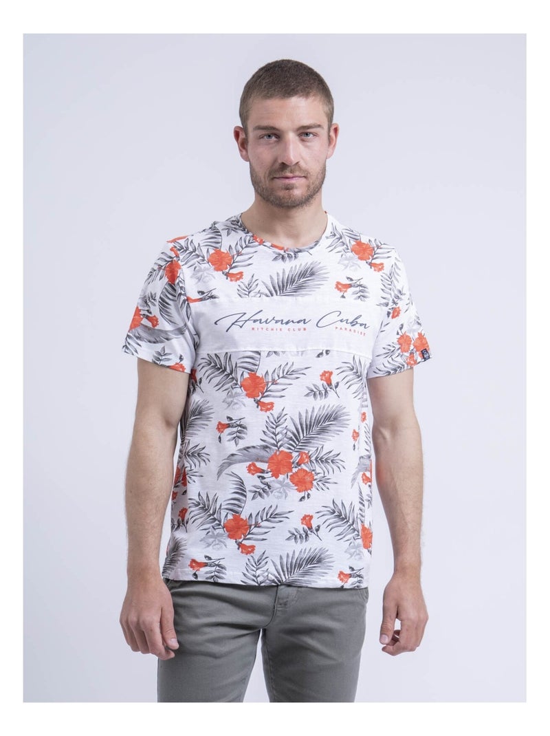 T-shirt col rond NIRITIX Orange corail - Kiabi