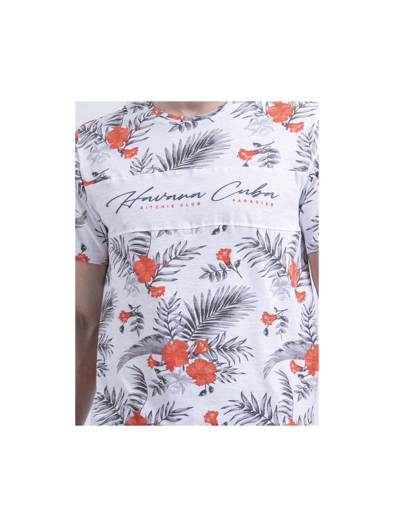 T-shirt col rond NIRITIX Orange corail - Kiabi