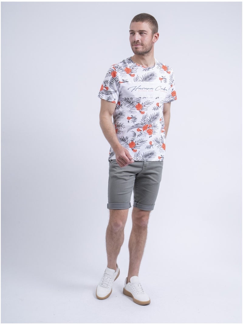T-shirt col rond NIRITIX Orange corail - Kiabi
