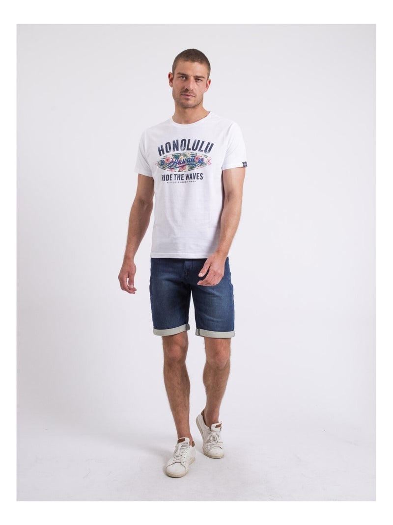 T-shirt col rond NIROULIO Blanc - Kiabi
