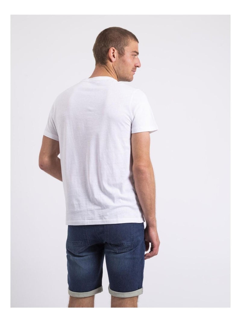 T-shirt col rond NIXIROCK Blanc - Kiabi