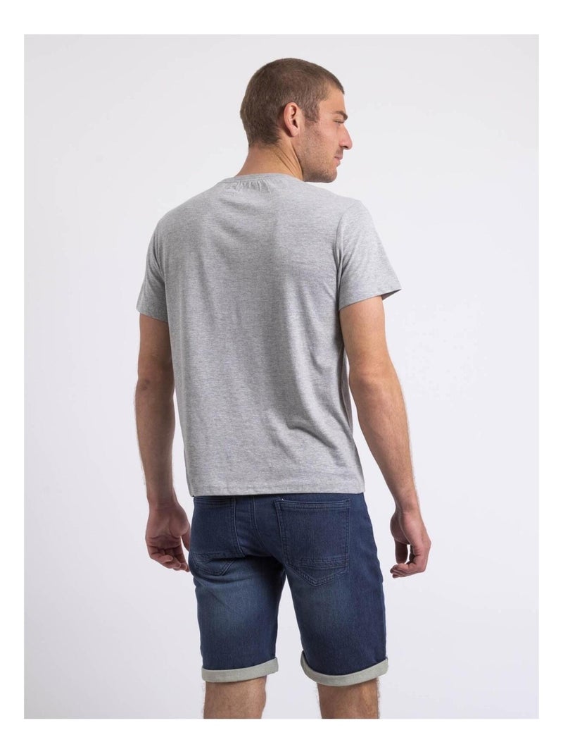 T-shirt col rond NIXIROCK Gris - Kiabi