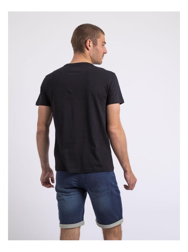 T-shirt col rond NIXIROCK Noir - Kiabi