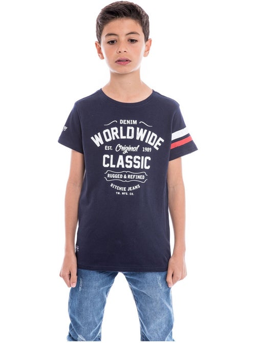 T-shirt col rond NOLERO garçon - Kiabi