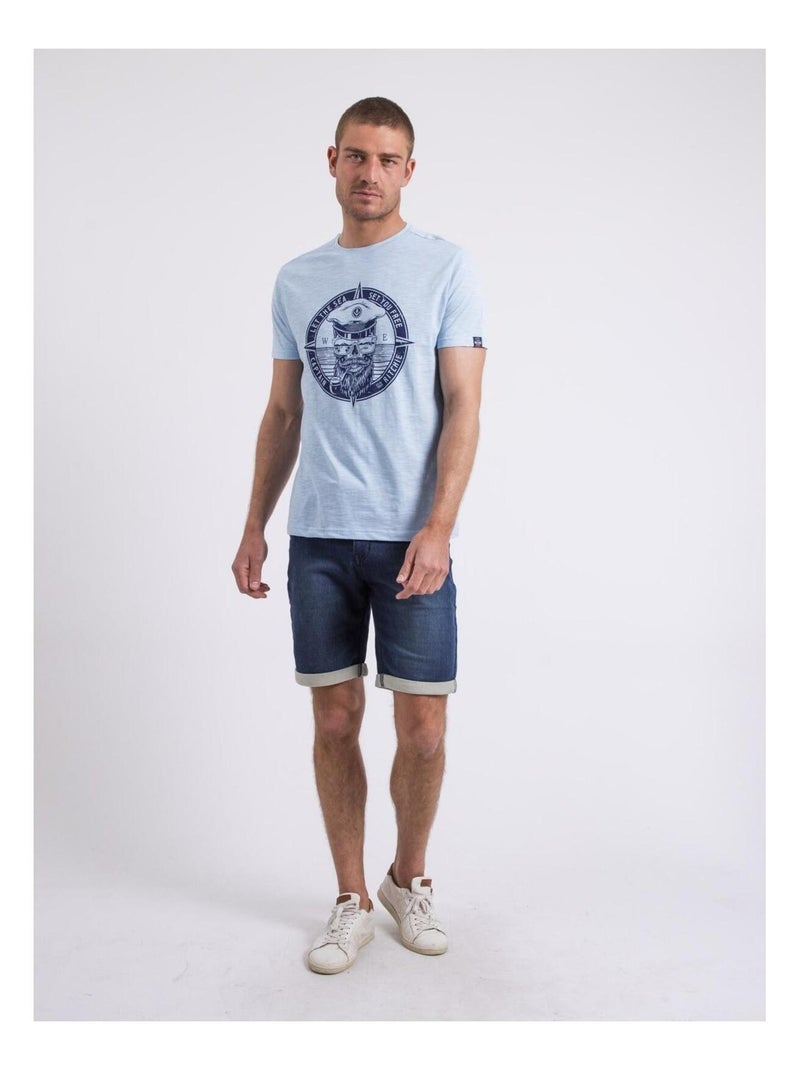 T-shirt col rond NOLOLAND Bleu ciel - Kiabi