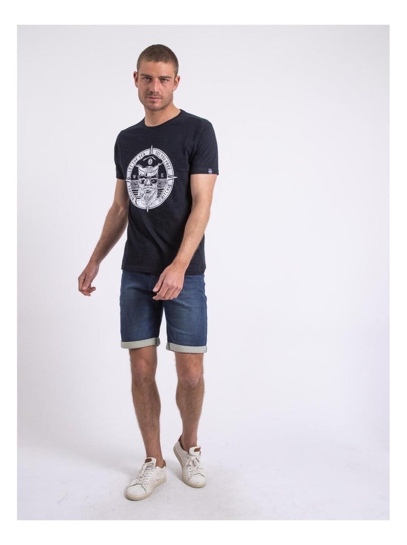 T-shirt col rond NOLOLAND Bleu marine - Kiabi