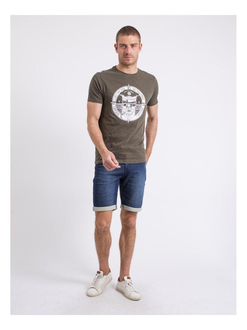 T-shirt col rond NOLOLAND Kaki - Kiabi