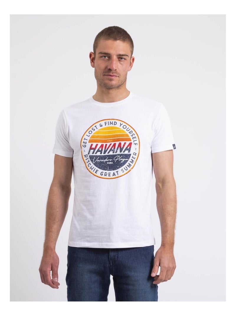 T-shirt col rond NOLPIX Blanc - Kiabi