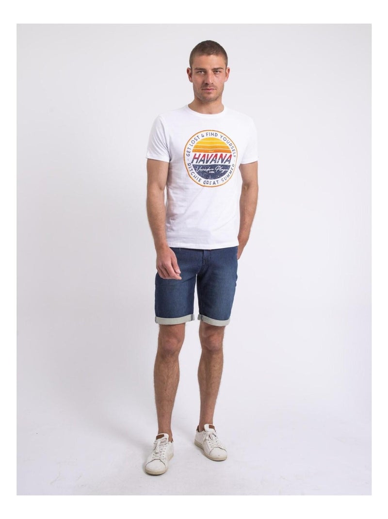 T-shirt col rond NOLPIX Blanc - Kiabi