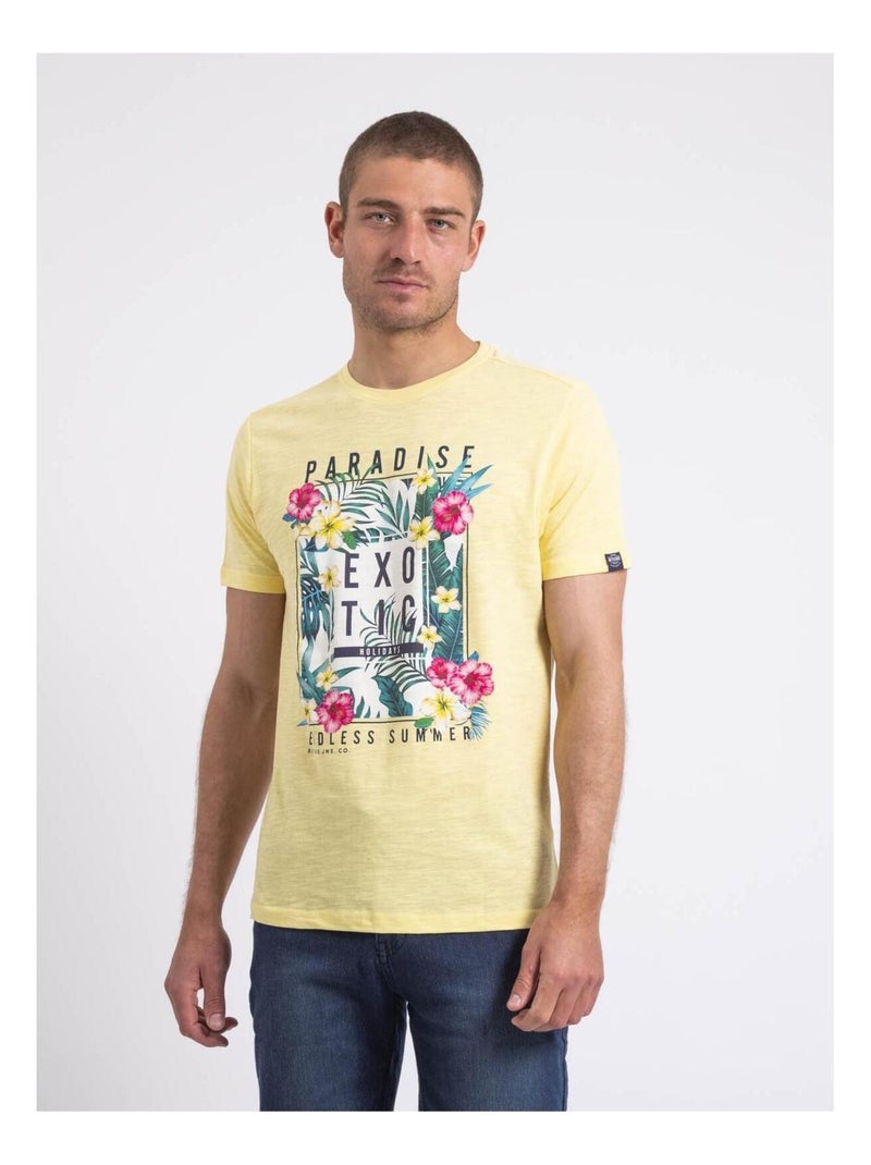 T-shirt col rond NOPAJOUX Jaune - Kiabi