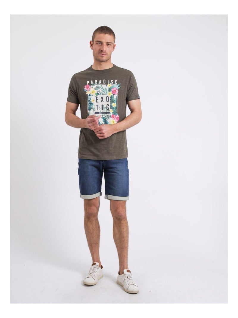 T-shirt col rond NOPAJOUX Kaki - Kiabi