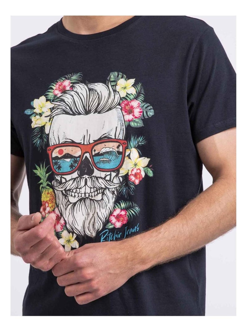 T-shirt col rond NOPILUCA Bleu marine - Kiabi