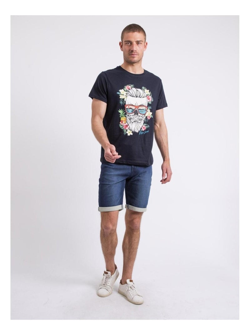 T-shirt col rond NOPILUCA Bleu marine - Kiabi