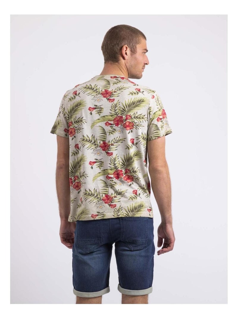 T-shirt col rond NOPYOU Beige - Kiabi