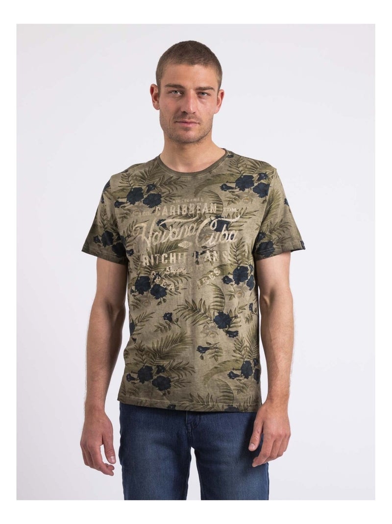 T-shirt col rond NOPYOU Kaki - Kiabi