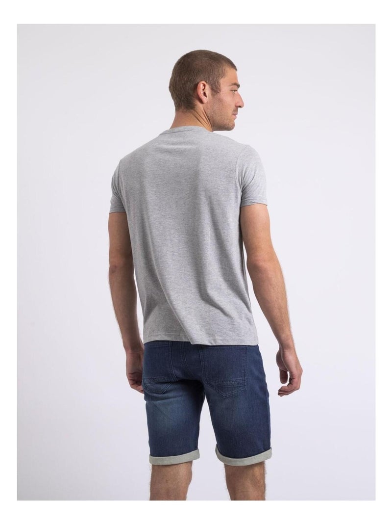 T-shirt col rond NOSHOP Gris - Kiabi