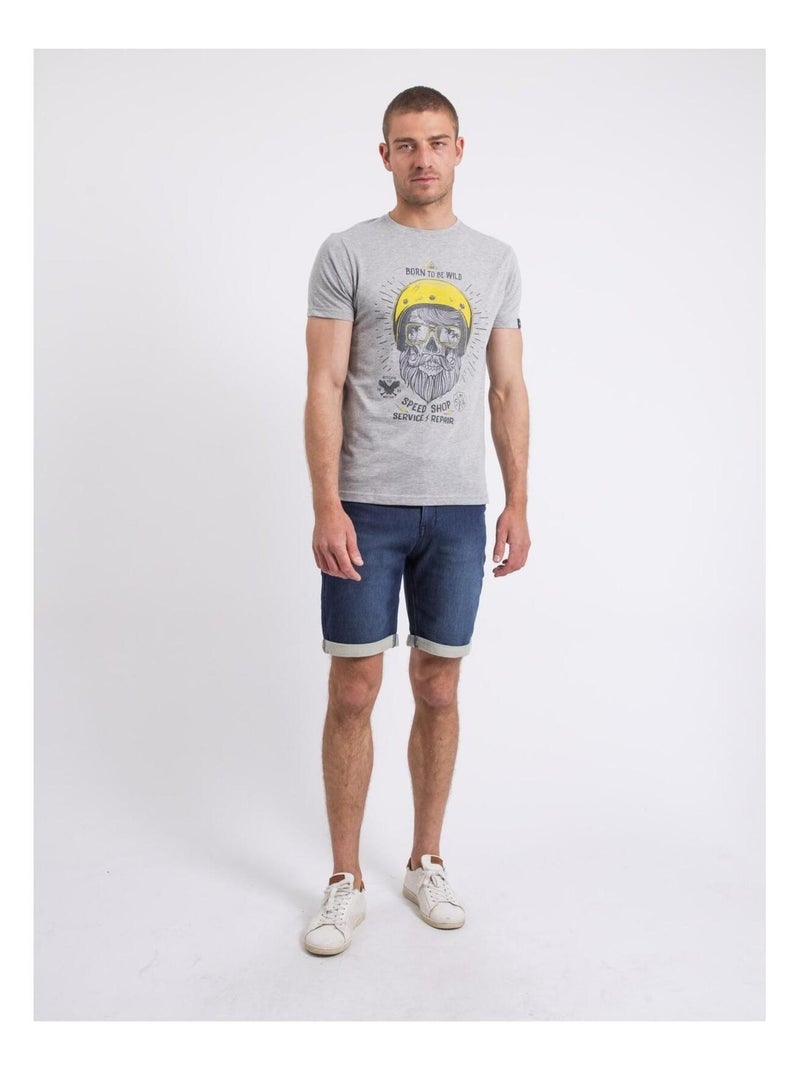 T-shirt col rond NOSHOP Gris - Kiabi