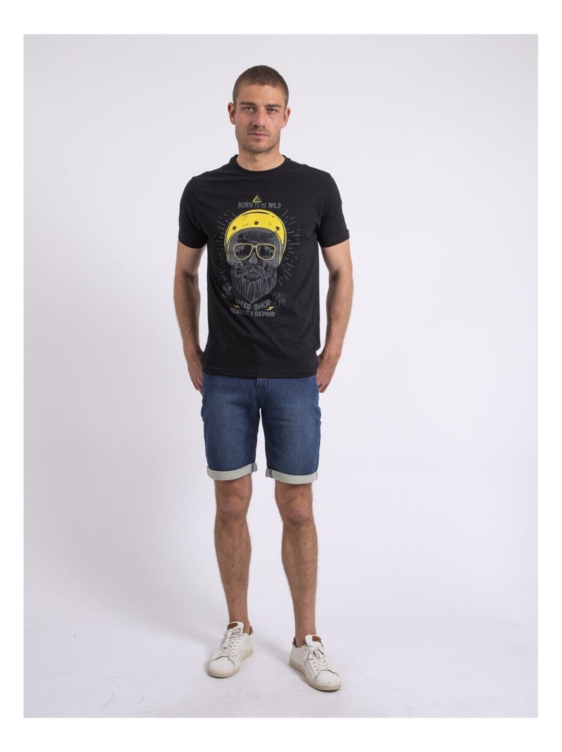 T-shirt col rond NOSHOP Noir - Kiabi