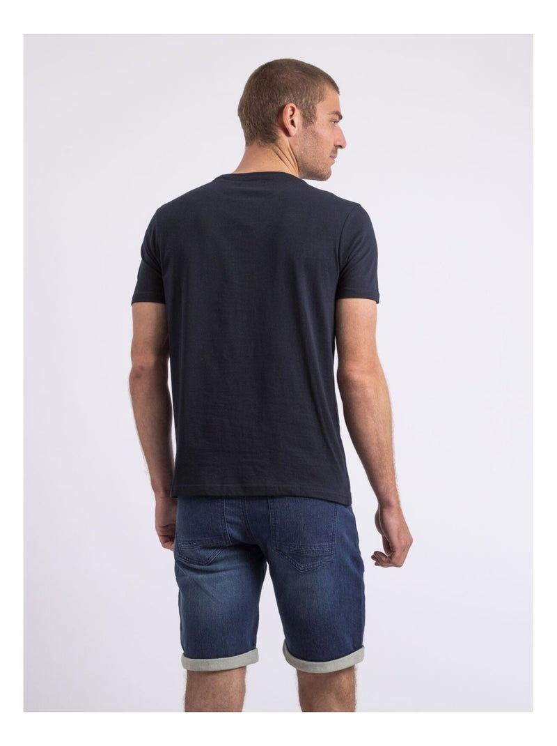 T-shirt col rond NOUCAS Bleu marine - Kiabi