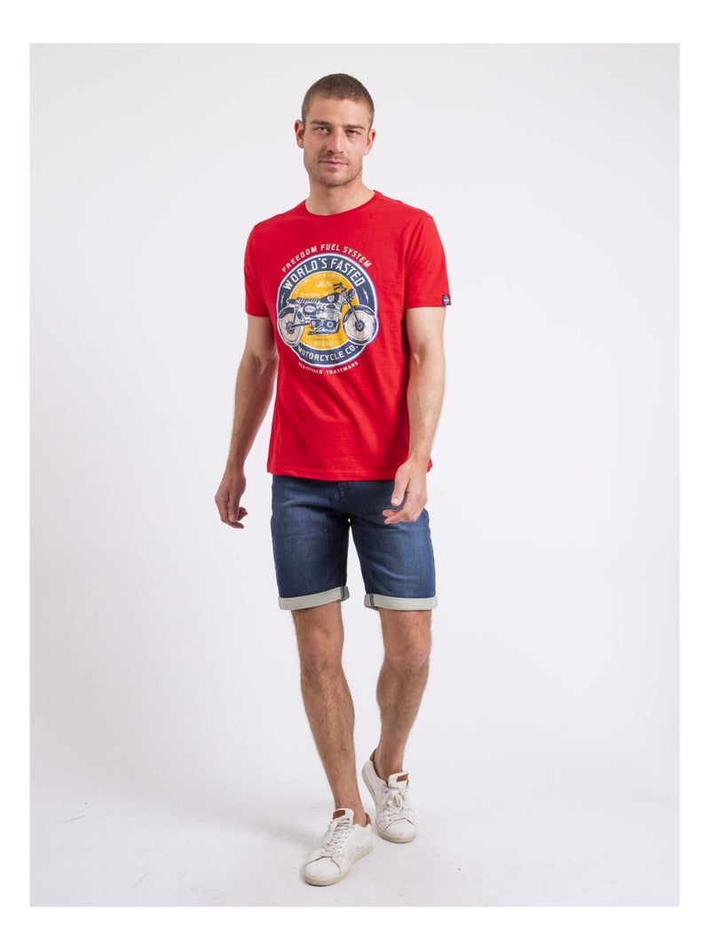 T-shirt col rond NOUCAS Rouge - Kiabi