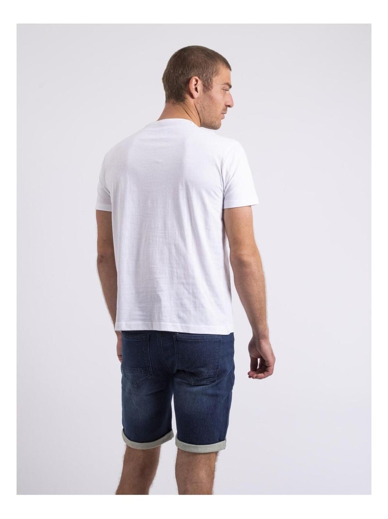 T-shirt col rond NOUMARS Blanc - Kiabi