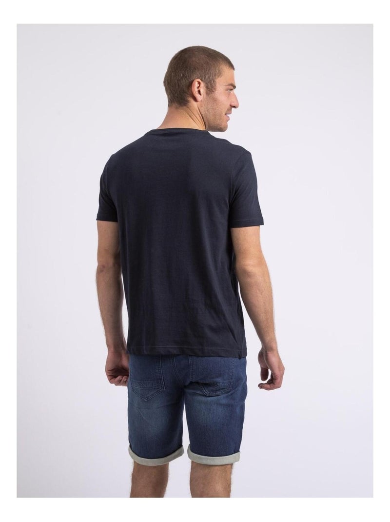 T-shirt col rond NOUMARS Bleu marine - Kiabi