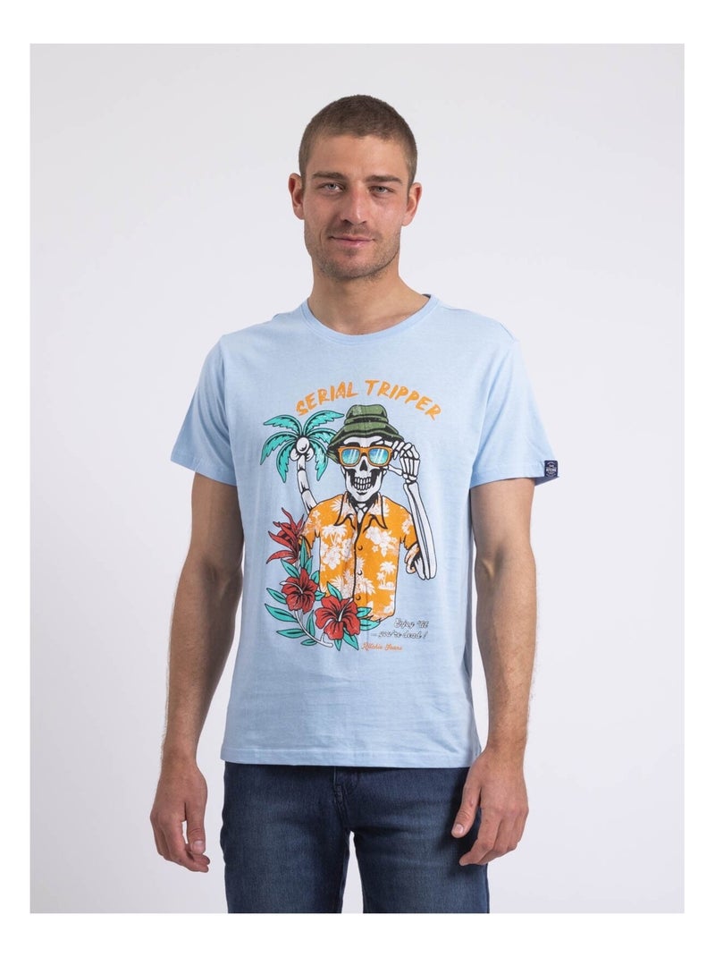 T-shirt col rond NULRIK Bleu ciel - Kiabi