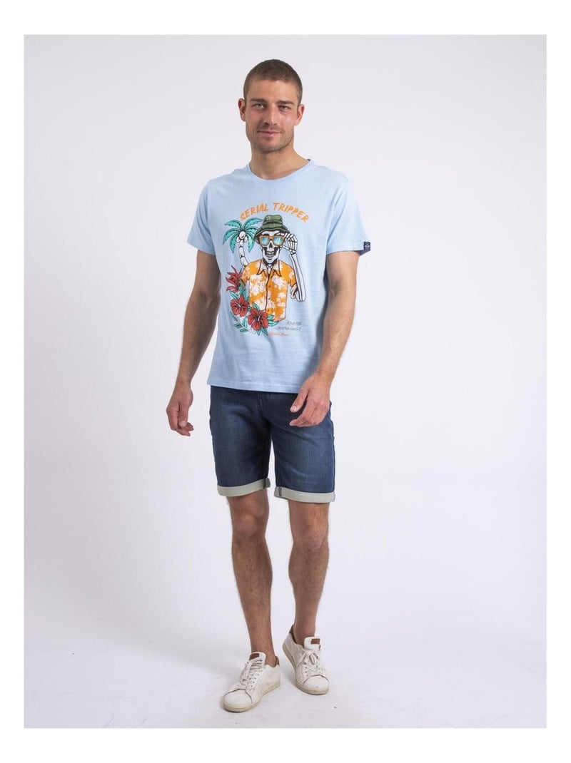 T-shirt col rond NULRIK Bleu ciel - Kiabi
