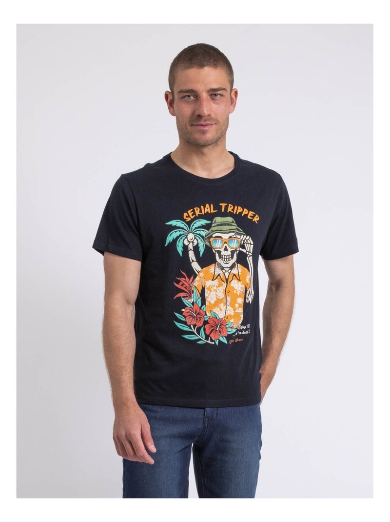 T-shirt col rond NULRIK Bleu marine - Kiabi