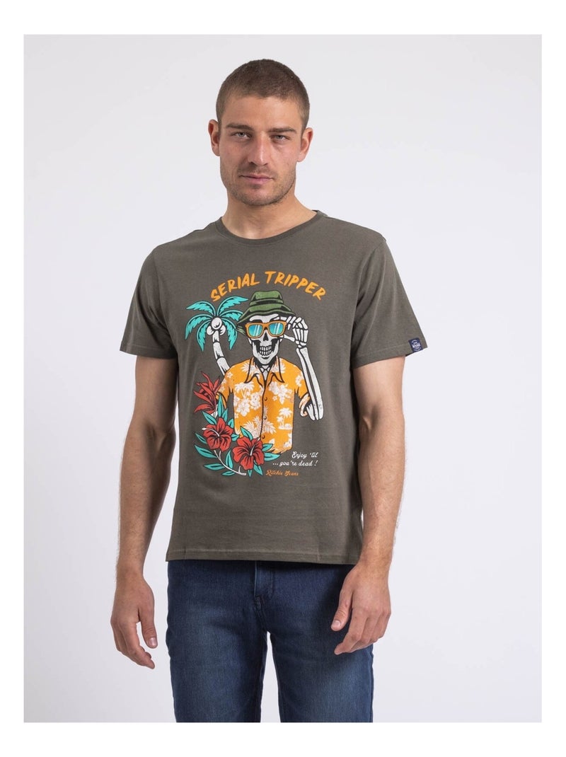 T-shirt col rond NULRIK Kaki - Kiabi