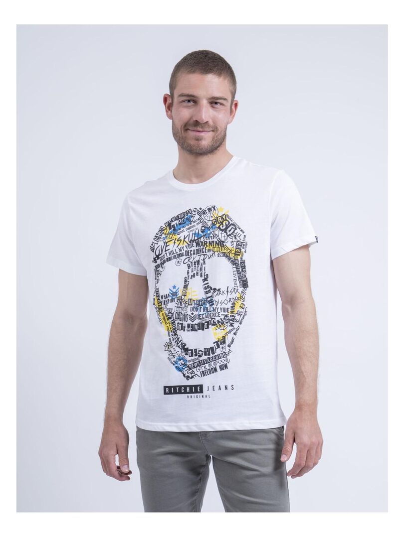 T-shirt col rond NUSKINO Blanc - Kiabi