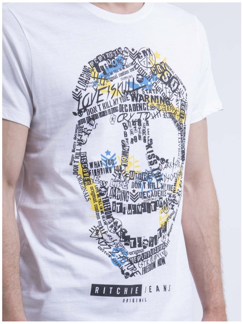T-shirt col rond NUSKINO Blanc - Kiabi