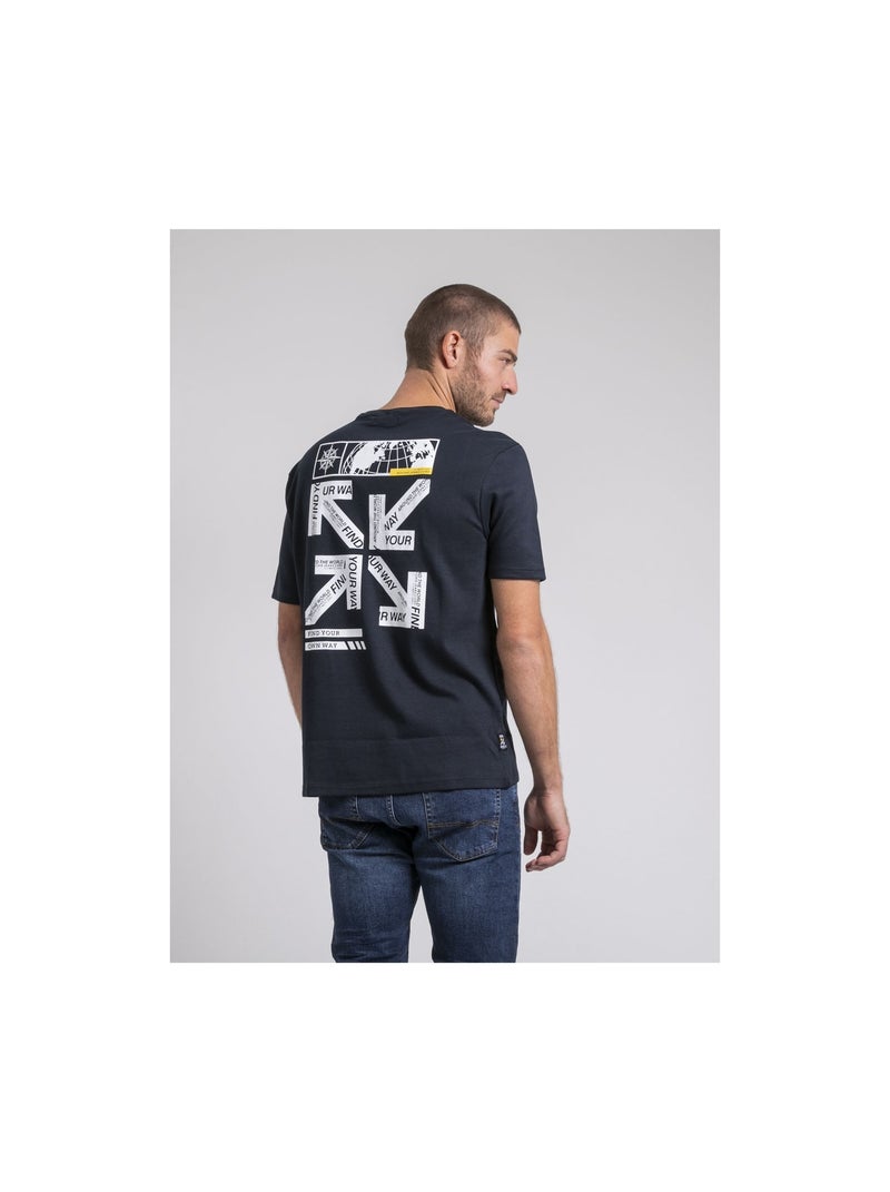 T-shirt col rond oversize pur coton JOEDEN Bleu marine - Kiabi