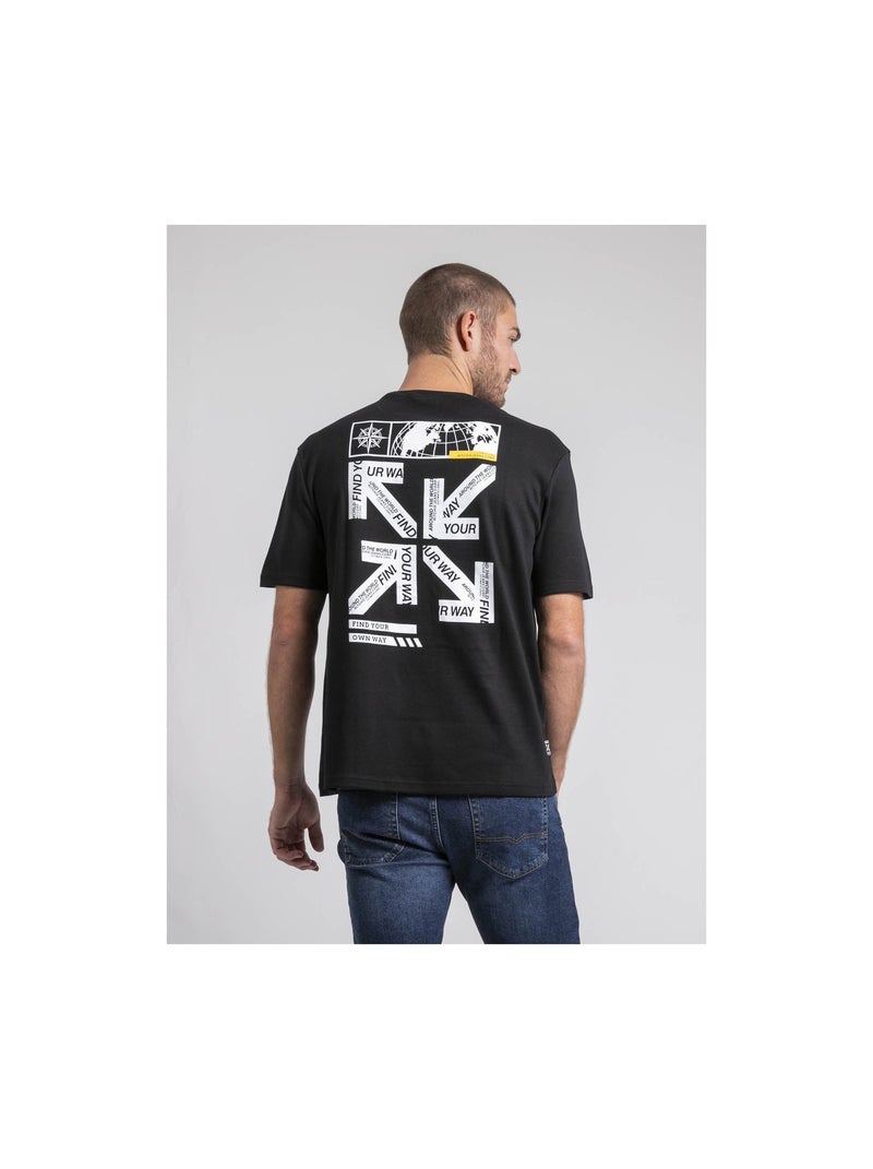 T-shirt col rond oversize pur coton JOEDEN Noir - Kiabi